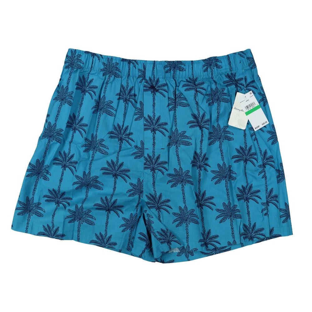 Tommy Bahama Teal Palm Trees Boxer Shorts Island Washed 100% Cotton NWT